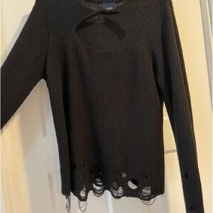 Daytrip Charcoal Distressed Sweater